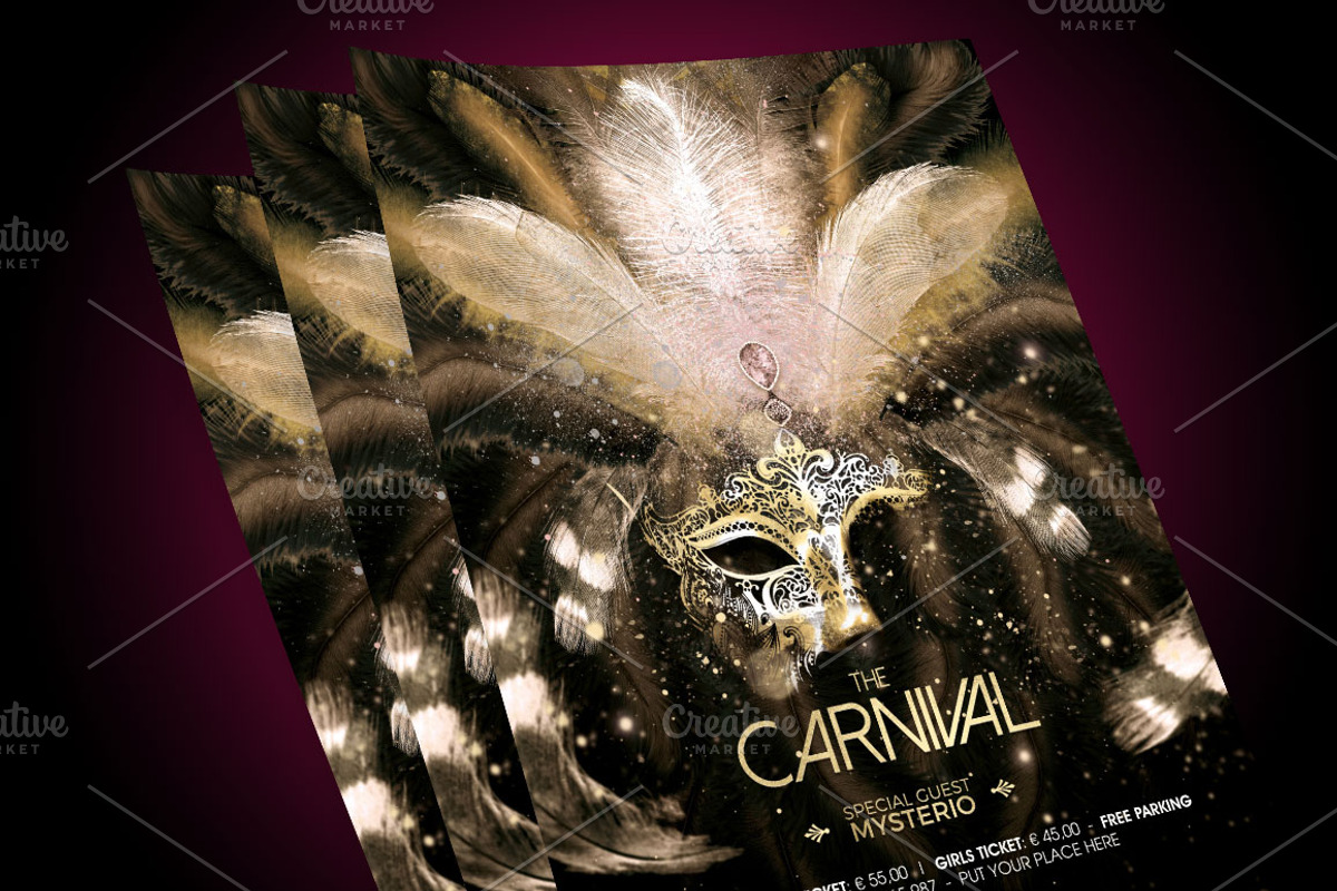 Mardi Gras Masquerade Ball Flyer, a Flyer Template by Ade Concept (Photo 2 of 5)