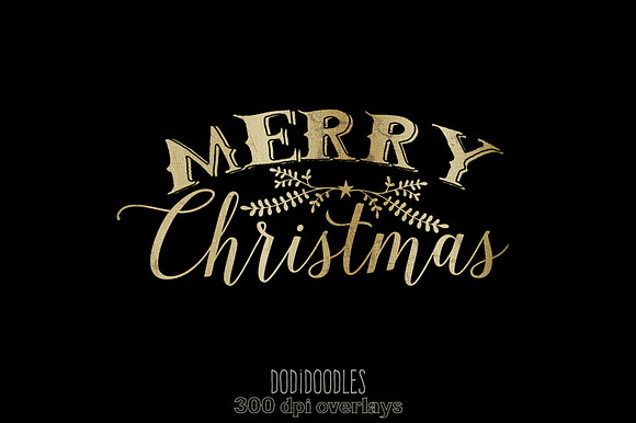 Gold Christmas Photoshop Overlays
