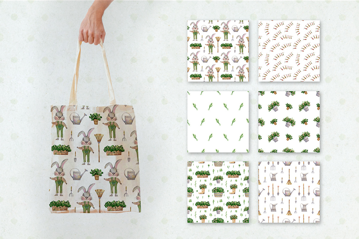 Gardening tools illustration. Bunny, a Decorative Illustration by Anna Kopylova (Photo 8 of 8)