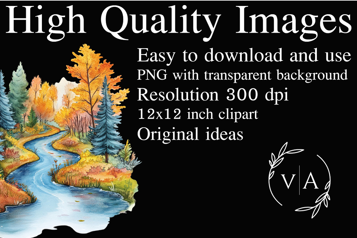 Watercolor Fall Scenery Clipart, an Illustration by Craft Nest (Photo 2 of 4)