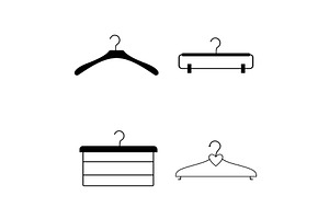 Clothes hanger silhouettes icons, an Object Illustration by Elen_Art