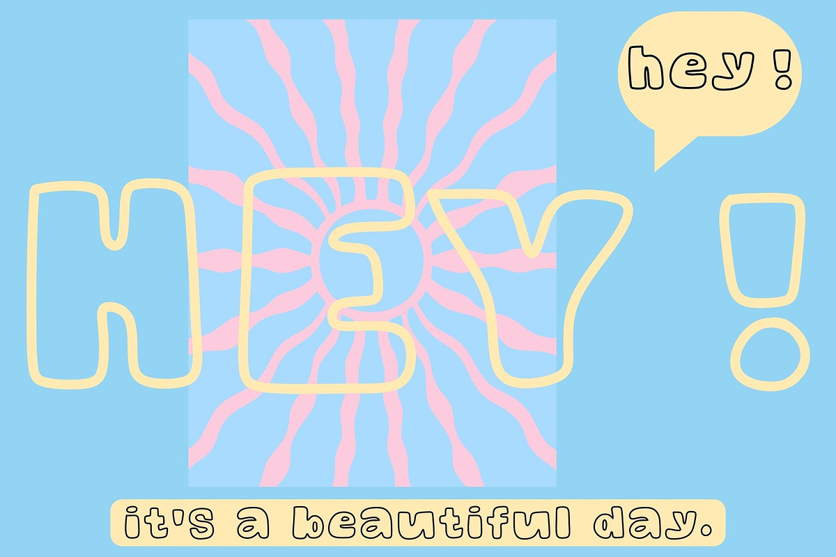 HEY an outline bubble font, a Handwritten Font by Eryn Rose Design (Photo 17 of 18)