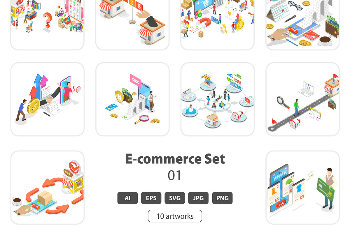 E-commerce Set 01, an Illustration by AndriiStore (Photo 1 of 10)