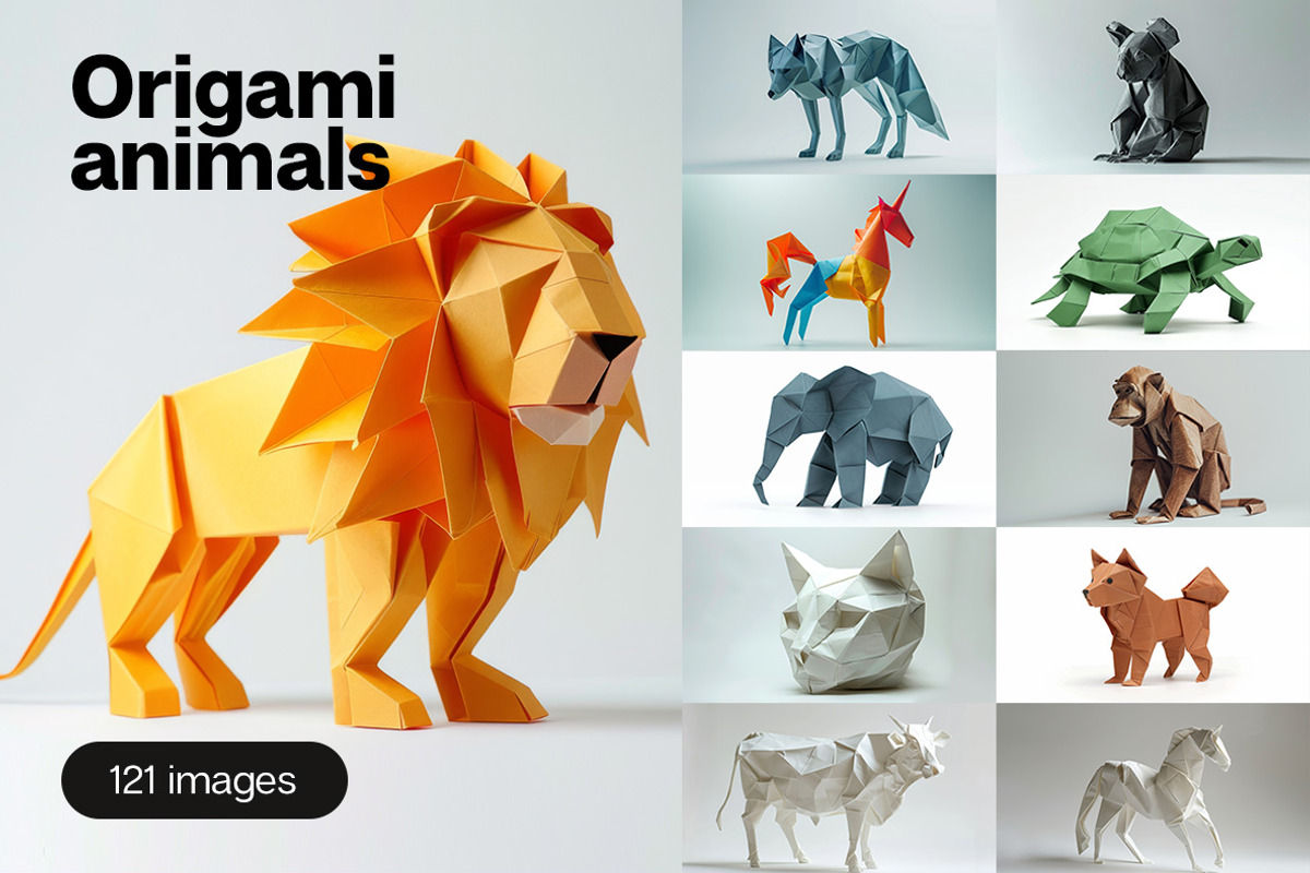 121 Origami animals, an Animal Photo by Handmadefont (Photo 1 of 17)
