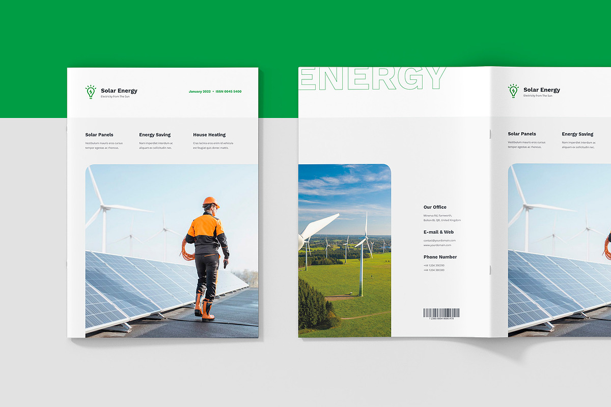 Solar Energy Magazine Canva Template, a Magazine Template by artbart (Photo 8 of 23)