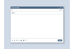 Blank Email Screen. Mail Message