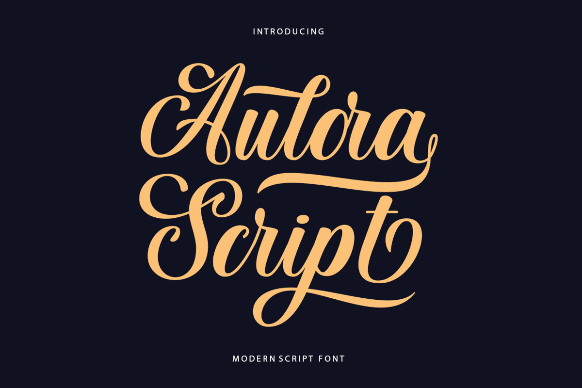 Aulora Script, a Script Font by Typehill (Photo 1 of 8)