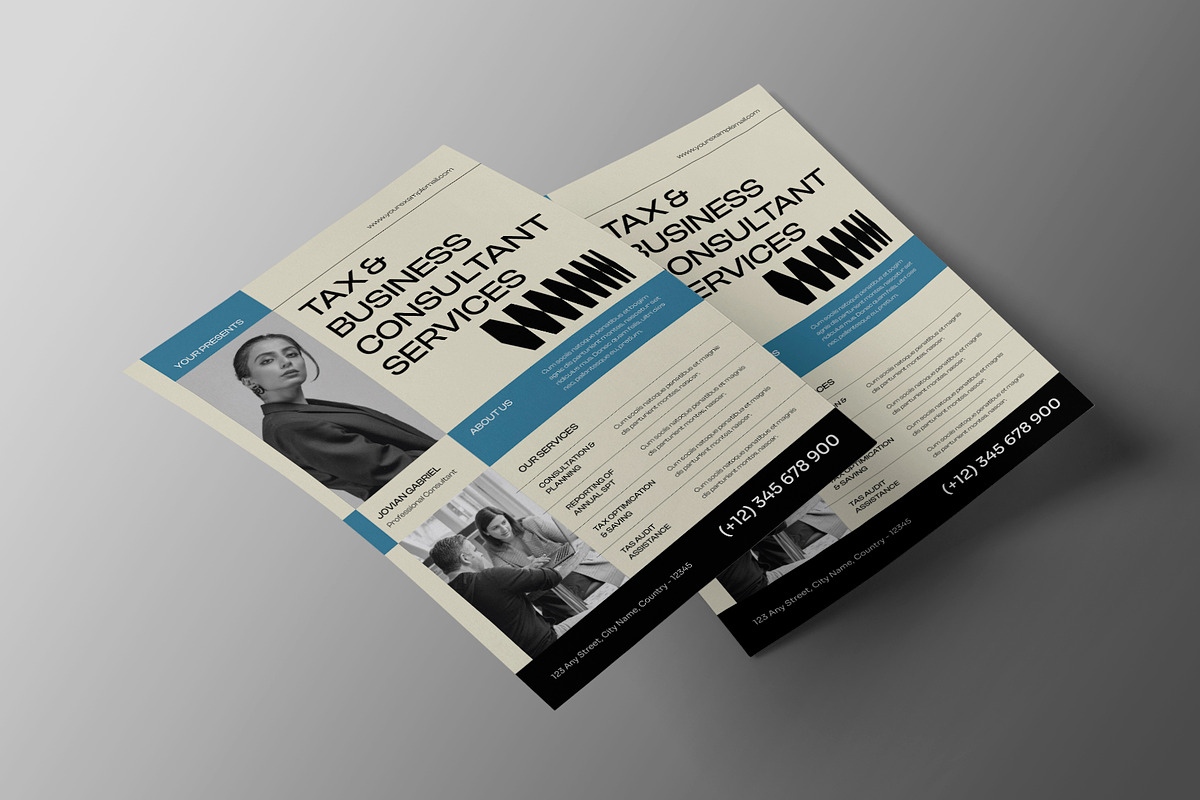 Tax Consultant Services Flyer, a Flyer Template by Neermana (Photo 3 of 4)