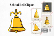 School Bell Clipart, a Graphic by Artnoy (Thumbnail 1 of 5)