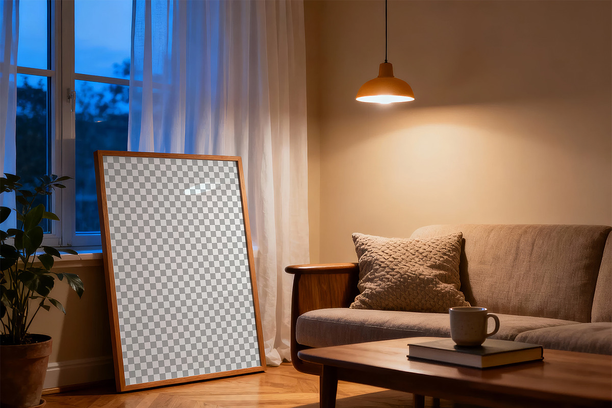 Living Room Poster Frame Mockup ISO, a Mockup by DesignRocket (Photo 3 of 8)
