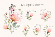 Transparent Blush Garden Watercolor, an Illustration by Akvarelldesign (Thumbnail 2 of 10)
