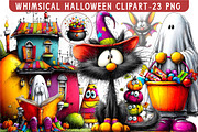 Whimsical Halloween Clipart, an Illustration by Libby Wishes (Thumbnail 1 of 7)