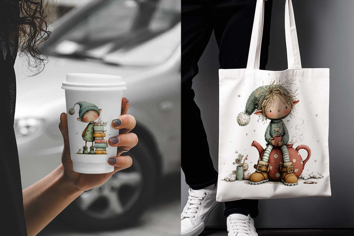 Whimsical Festive Christmas Elf, a Graphic by one-touch (Photo 2 of 10)