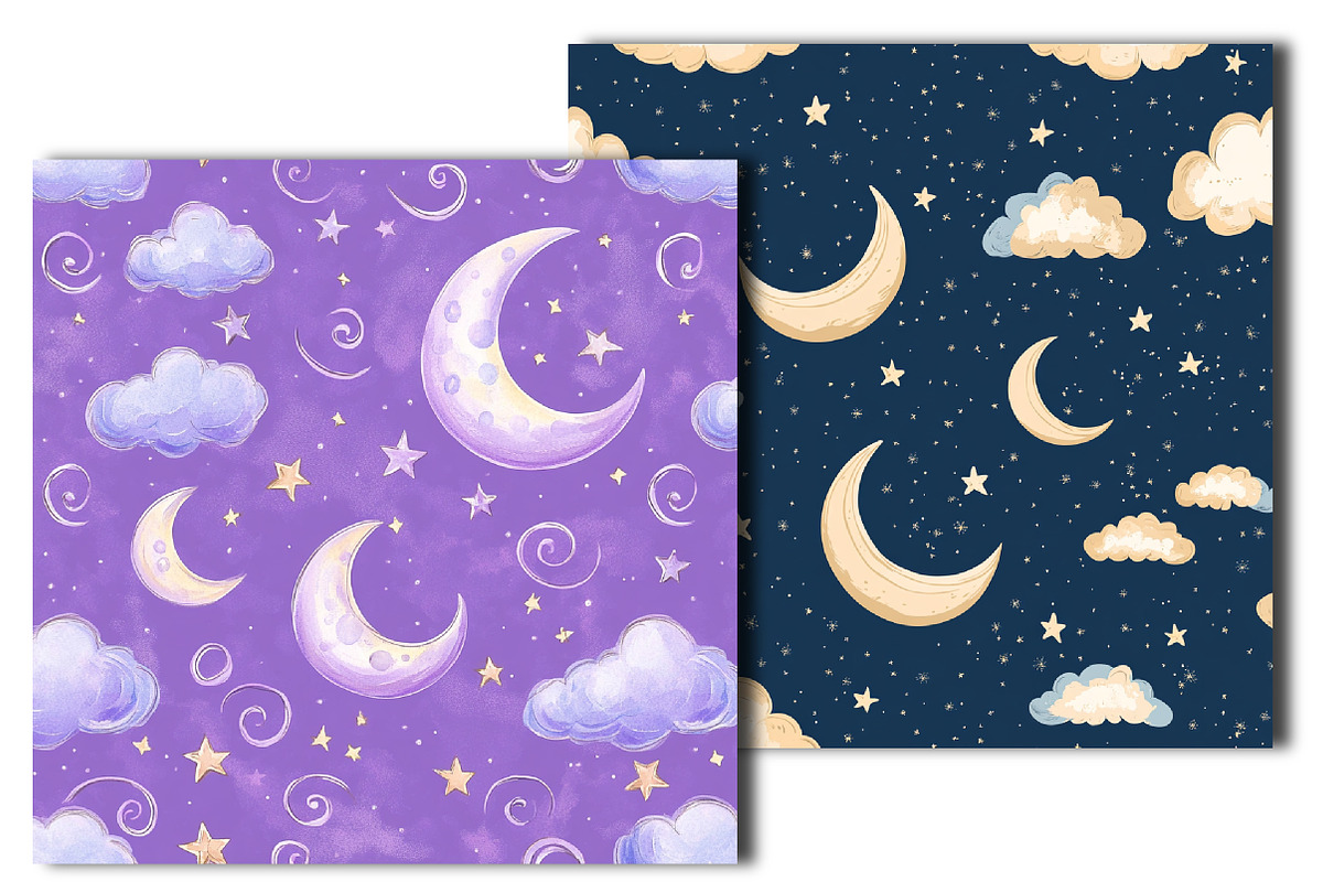 Whimsical Celestial Digital Paper, an Illustration by OK Design (Photo 3 of 3)