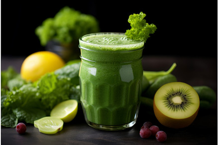 Vibrant Green fruit smoothie, a Food & Drink Photo by Ylivdesign