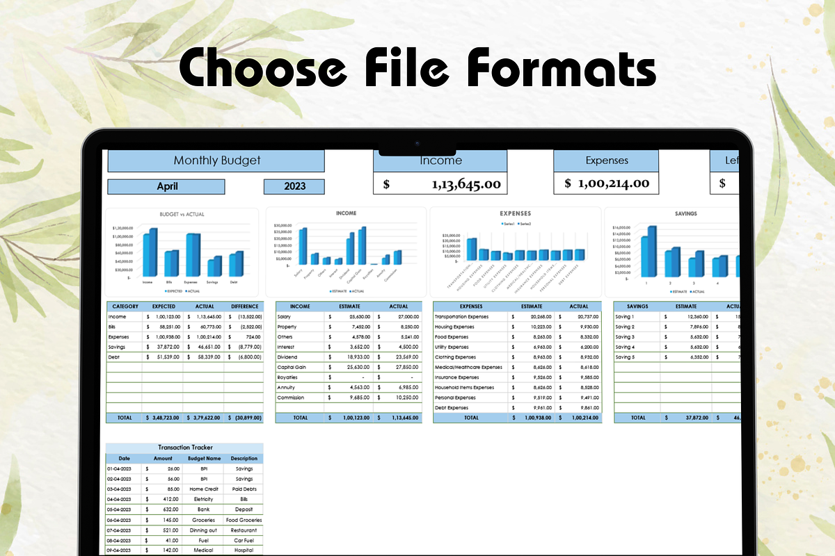 50/30/20 Monthly Budget Spreadsheet, a Templates & Theme by Designbudy (Photo 3 of 9)