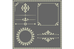 Vintage Set. Floral elements for, an Illustration by RODINA