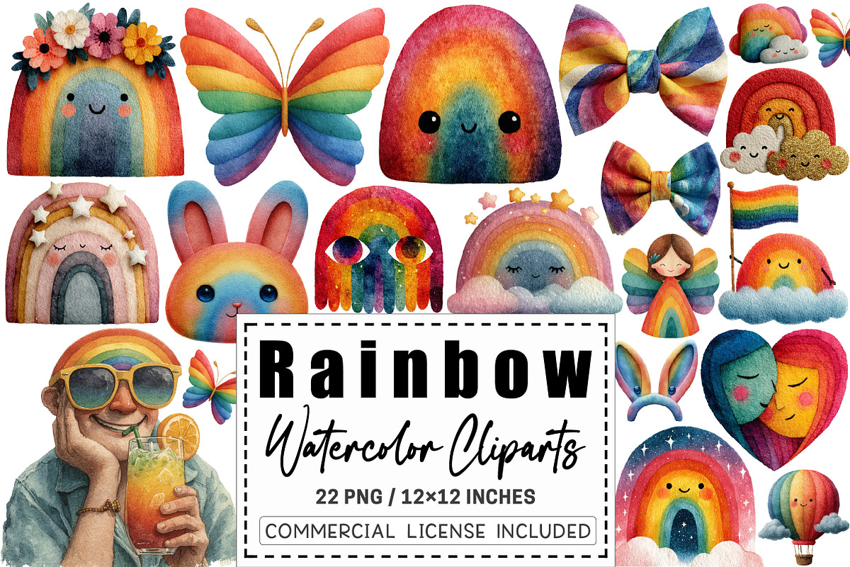 Cute Smiling Rainbow Watercolor, a Graphic by CitraGraphics (Photo 1 of 4)