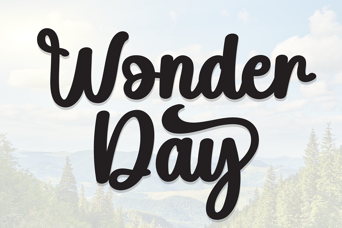 Wonder Day | Script Font, a Handwritten Font by Scratchones (Photo 1 of 9)