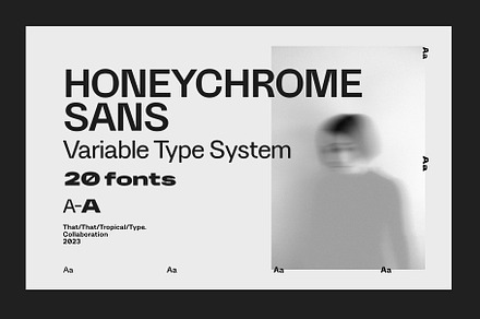 HONEYCHROME - VARIABLE TYPE SYSTEM, a Sans Serif Font by Tropical Type