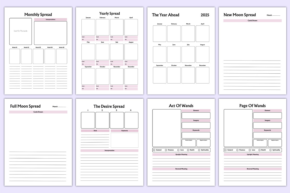 2025 Tarot Journal Canva Template, a Stationery Template by Mustafiz (Photo 5 of 8)