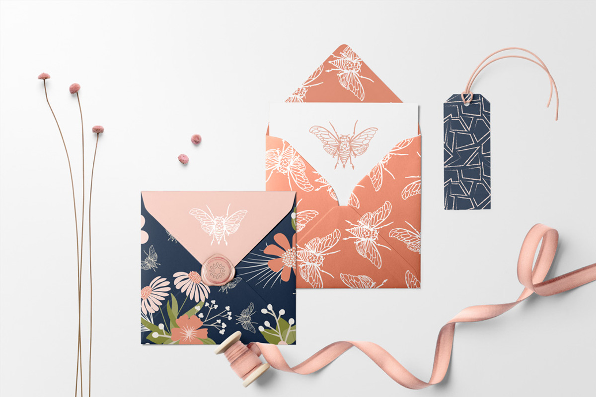 Navy and Blush Floral Patterns, a Pattern Graphic by Wild Twig Co (Photo 5 of 7)