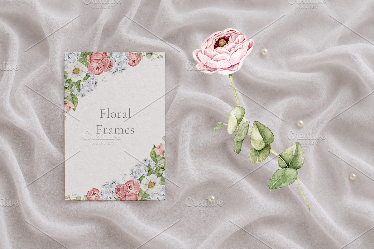 Fleur de Perle Watercolor Clipart, a Decorative Illustration by Eves_Aquadreams (Photo 7 of 12)