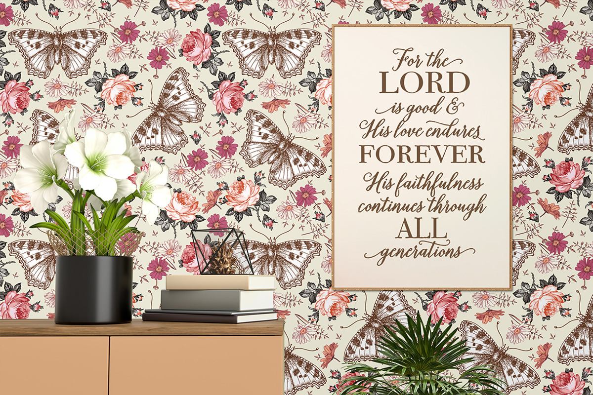 4 Seamless Butterflies Roses insects, a Pattern Graphic by Vintage (Photo 9 of 14)