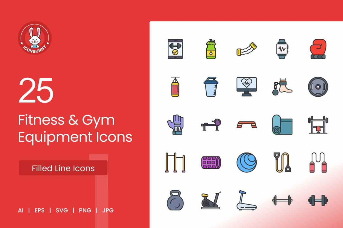Fitness & Gym Equipment Filled Line, an Icon by IconBunny (Photo 1 of 2)