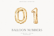 Gold Balloon Numbers, a Decorative Illustration by PeDe Designs (Thumbnail 2 of 7)
