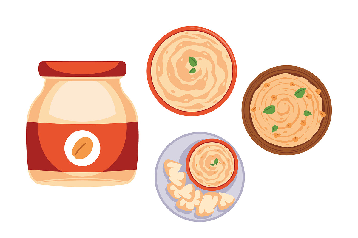 Hummus & Dips Illustration Set preview 2