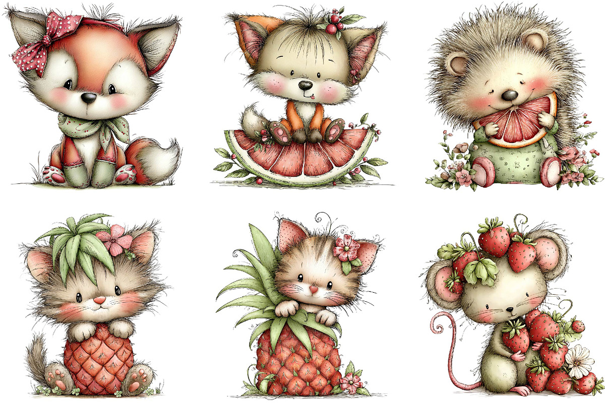 Whimsical Animals with Fruits, an Animal Illustration by fashionaddict (Photo 5 of 7)