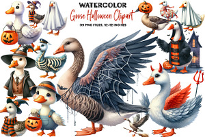 Goose Halloween Clipart, an Illustration by DreamArtGraphic