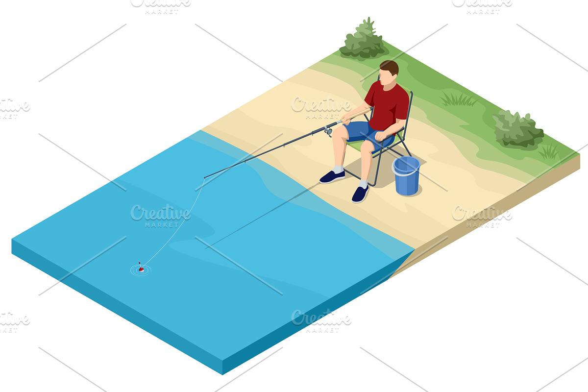 Isometric illustration of a man, a Sport Illustration by Golden Sikorka