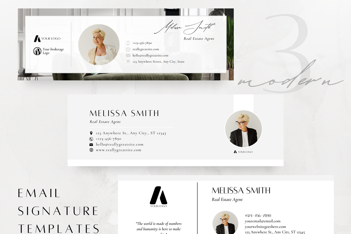 Real Estate Email Signature Template, a Marketing Template by ZoaniDesign (Photo 1 of 10)