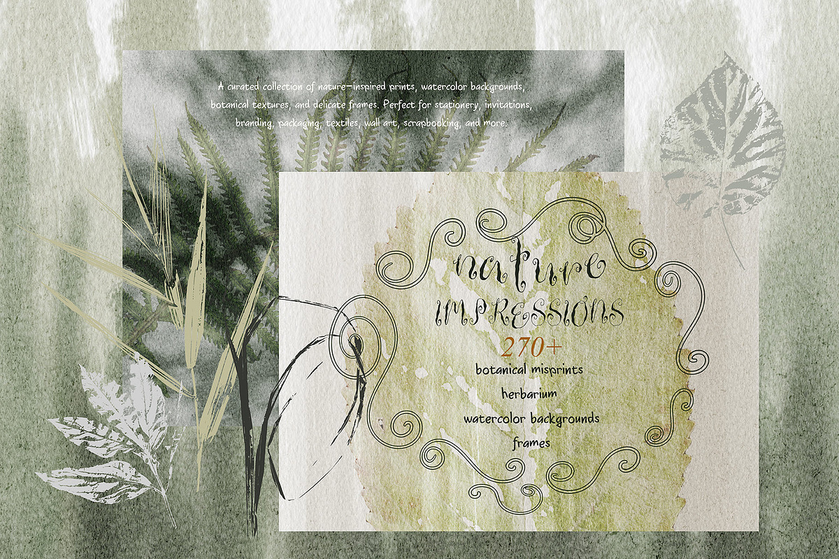 Botanical Imprint Nature Backgrounds, an Object Graphic by LenArt (Photo 1 of 13)