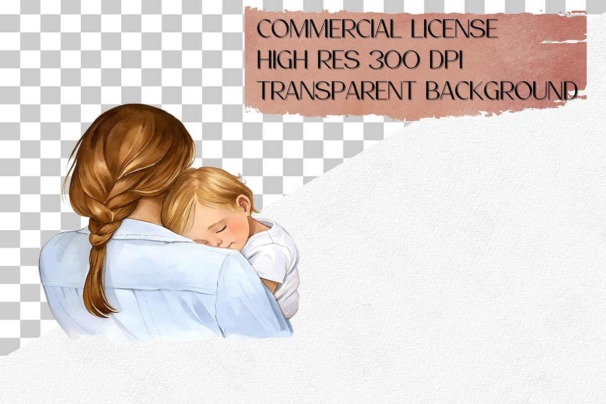 Watercolor Motherhood Clipart Set, an Illustration by CropUp Creative (Photo 4 of 4)