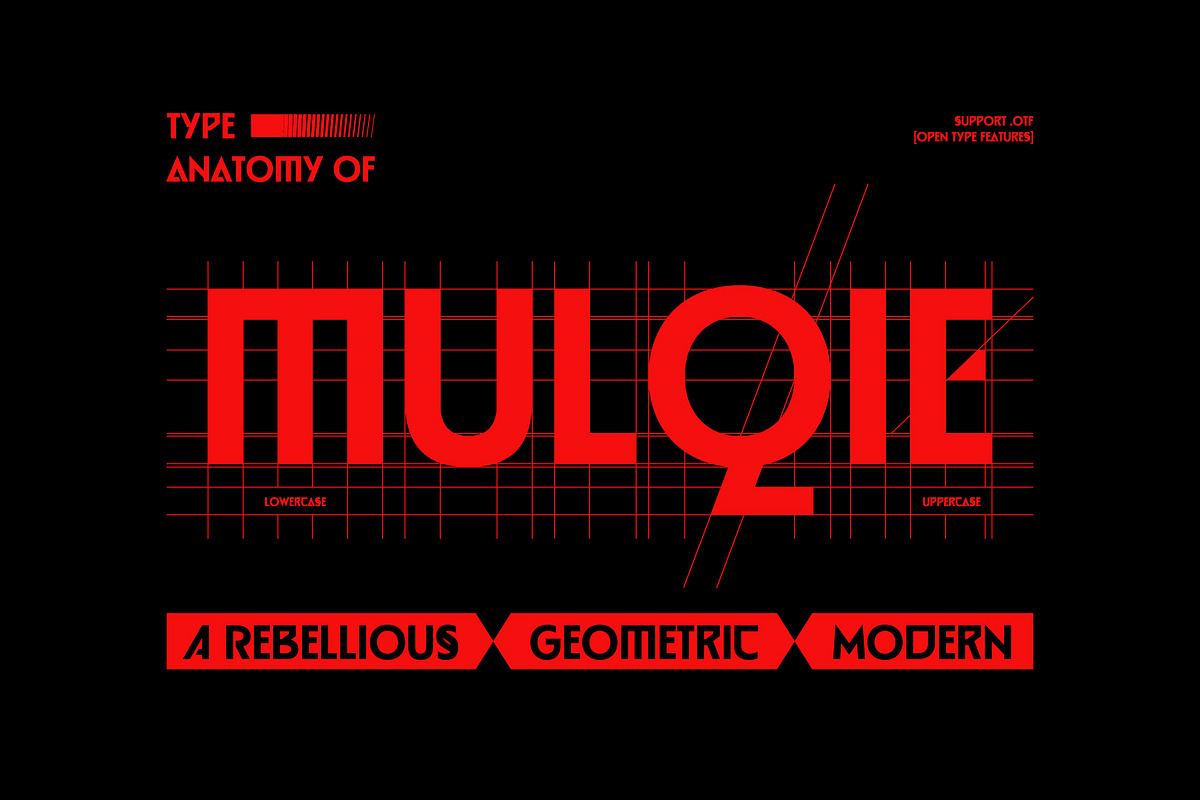 Mulqie – Rebellious Geometric Modern, a Sans Serif Font by Drizy (Photo 3 of 10)
