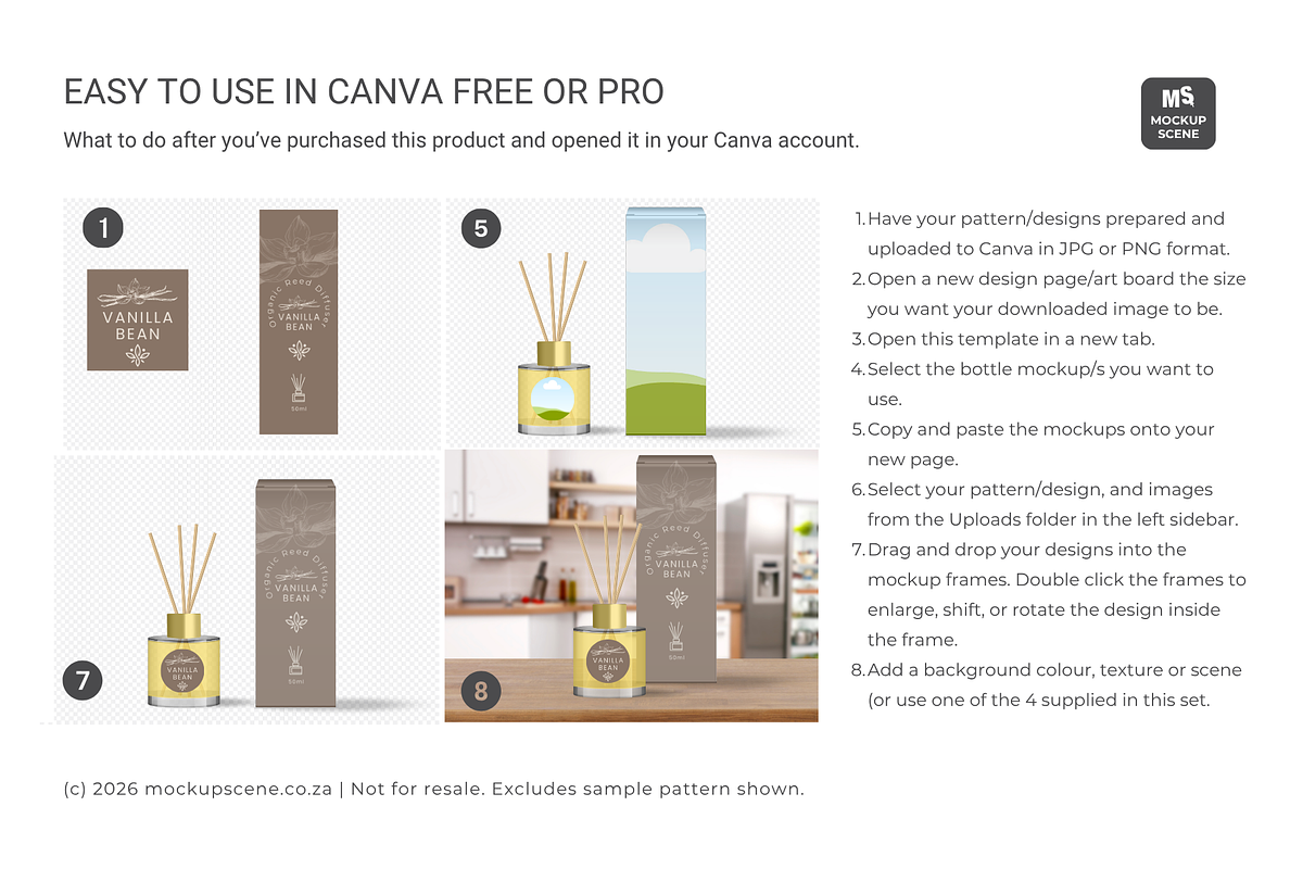 Reed Diffuser Bottle Canva Mockup, a Household Mockup by Mockup Scene (Photo 6 of 10)