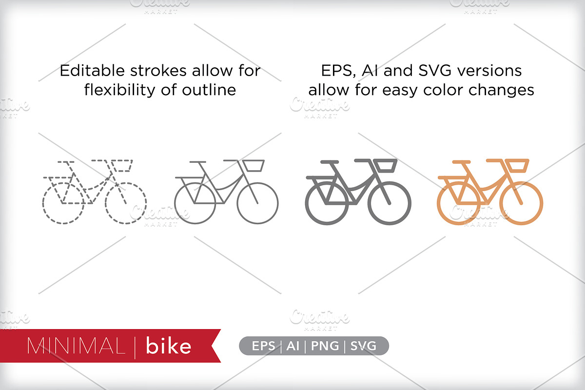 Minimal bike icons, an Outline Icon by Picture Window (Photo 5 of 5)