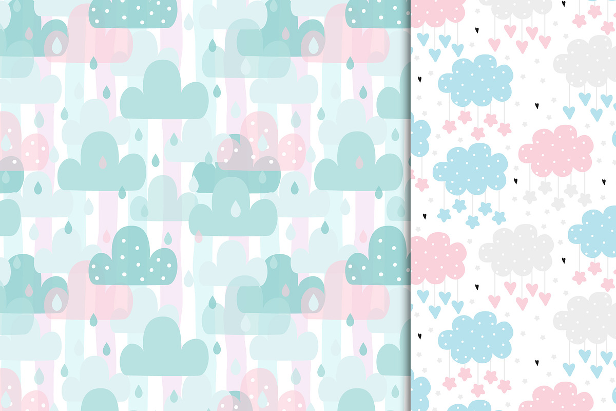 lovely clouds patterns collection!, a Pattern Graphic by Irene_Boiko_ART (Photo 6 of 6)