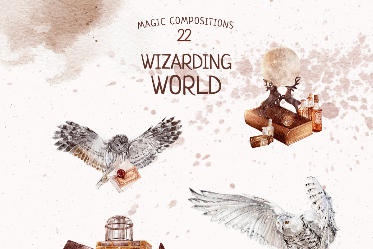 Wizarding World Watercolor set, a Decorative Illustration by Yakovleva Margarita (Photo 3 of 20)