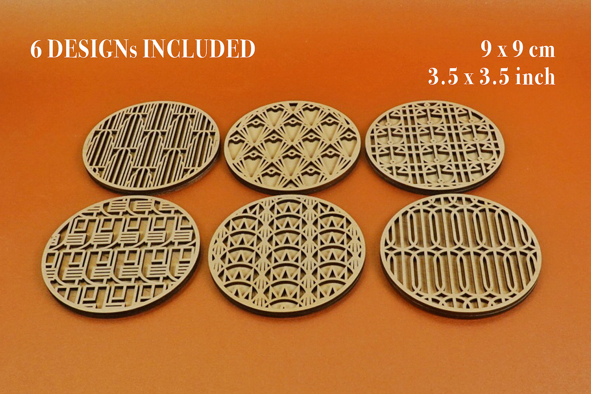 Art Decò Coasters 3 for Laser Cut., an Object Graphic by MaramadeLaser (Photo 3 of 5)