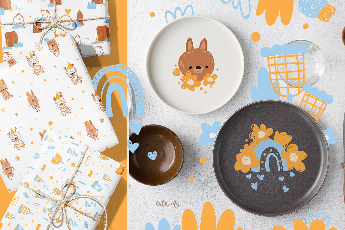 Little city. Cute bunny, an Animal Illustration by tata_ota (Photo 10 of 12)