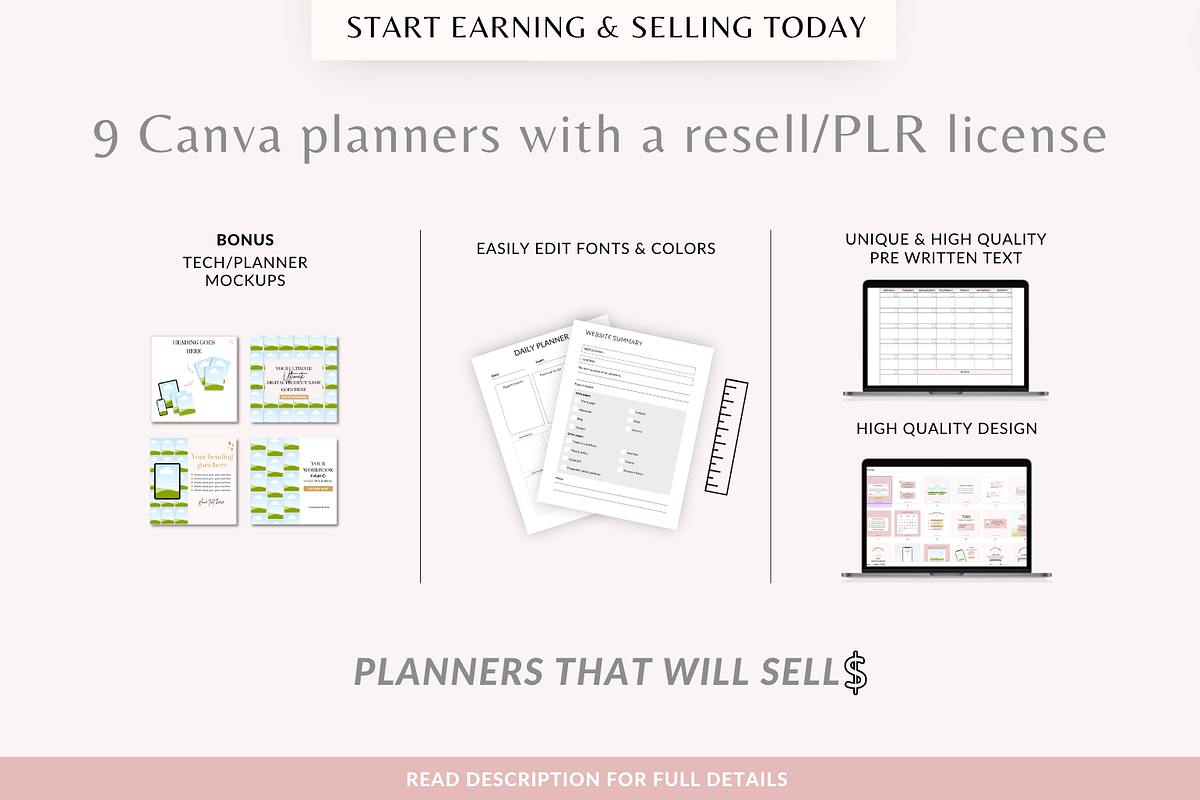 PLR Canva planner bundle, a Templates & Theme by Cate Creates (Photo 5 of 6)