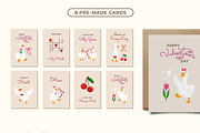 Romantic Geese-Clipart Pattern Cards, a Graphic by semenova.sense (Thumbnail 3 of 11)