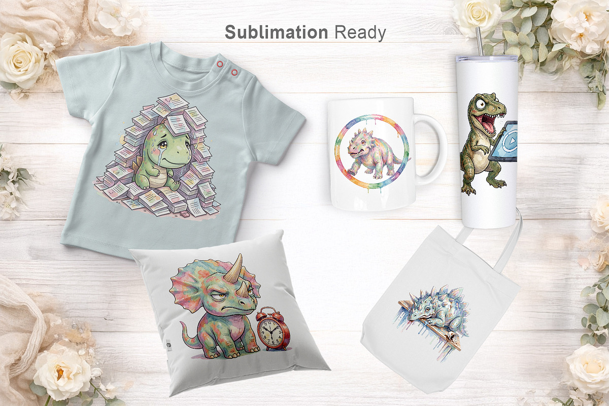 Funny Burnout Dino Sublimation, an Illustration by Artnoy (Photo 5 of 8)
