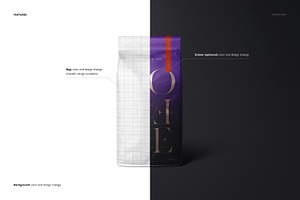 Coffee Bag Mockup Set Glossy