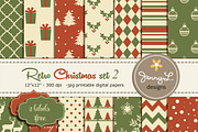 Retro Christmas Digital Papers 2, a Pattern Graphic by JennyL Designs (Thumbnail 1 of 3)
