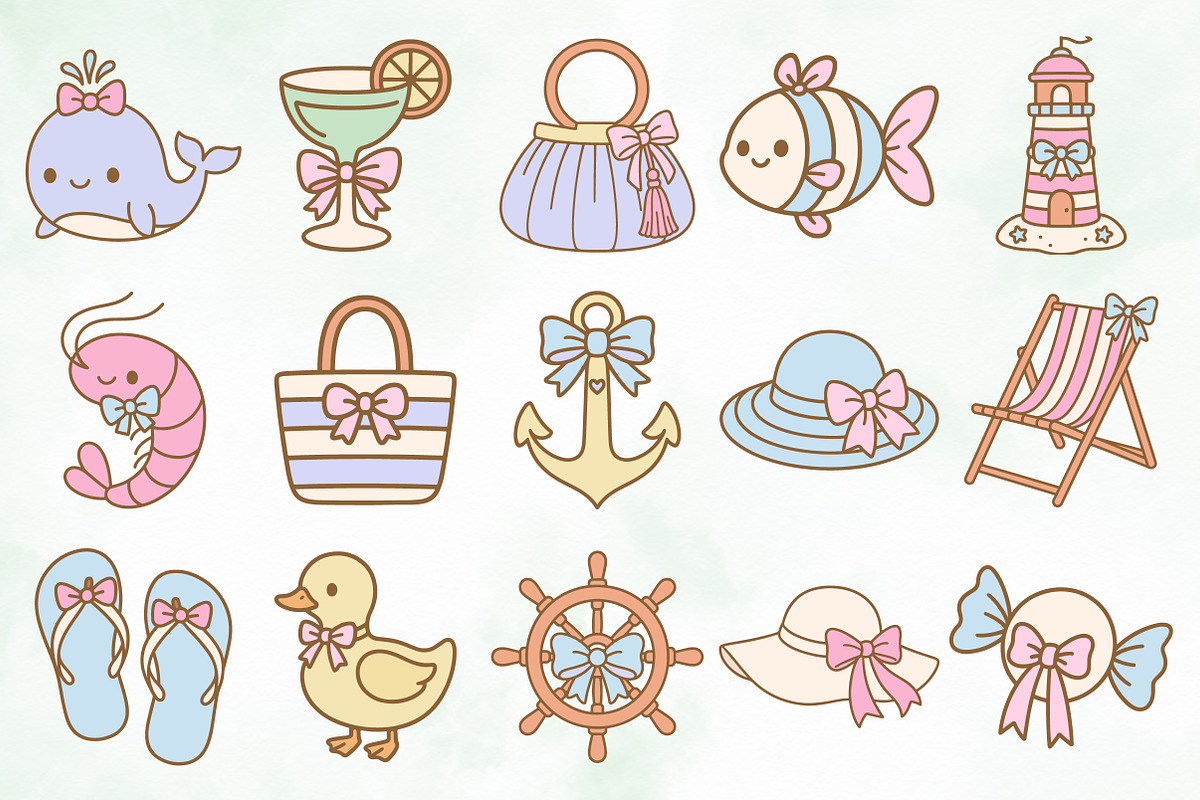 Coquette Beach PNG Design Bundle, an Illustration by Creative Art (Photo 2 of 5)